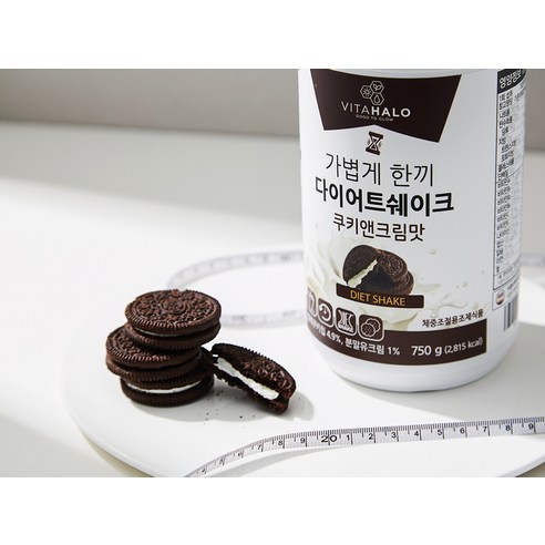 비타할로 가볍게 한끼 다이어트 쉐이크 쿠키앤크림맛 750g, 1개 솔직 후기 | 실사용자 리뷰 분석 - 상품 이미지 3