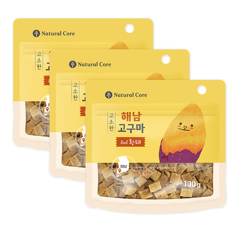 네츄럴코어 강아지 고소한 해남 고구마 간식, 황태, 3개, 100g