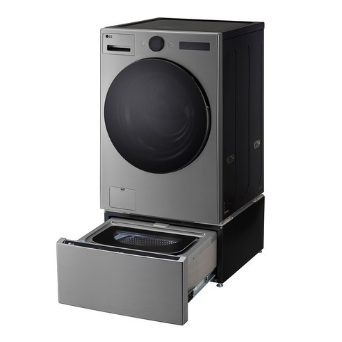 LG 트롬 워시콤보 설치 완료 세탁실 전경