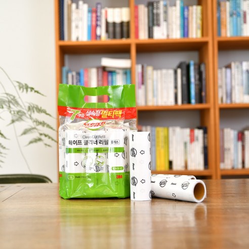 스카치브라이트 실속형 멀티팩 테이프 클리너 리필 후기 분석 - 침구류 사용 예시