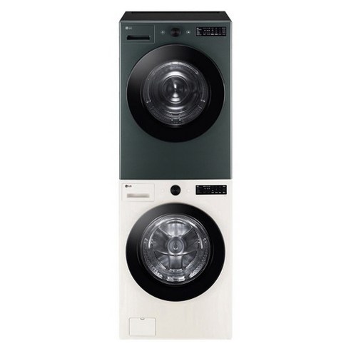LG전자 트롬 오브제컬렉션 드럼세탁기 19kg + 건조기 19kg + 키트 세트 방문설치, KFG19EN-9GN, 네이처베이지(드럼세탁기), 네이처그린(건조기)