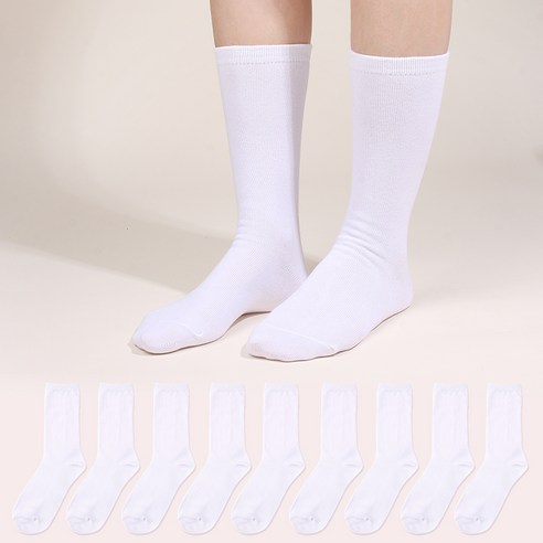 두발로 여성용 프리미엄 무지 장목 양말 10켤레 착용 후기 | 사이즈/핏 총정리 썸네일