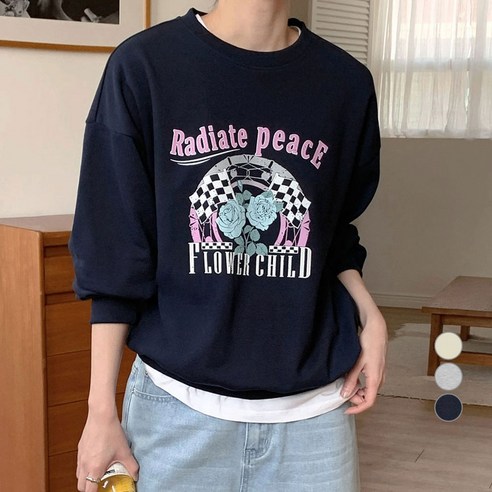 아피나르 그래픽 Peace 스웻셔츠