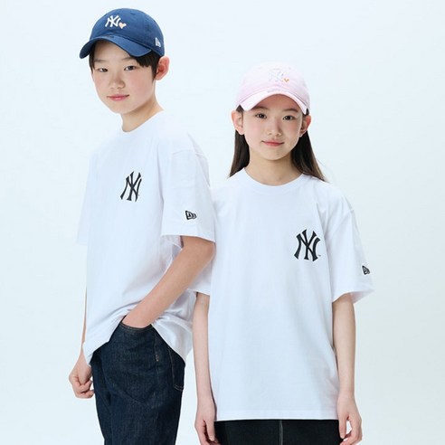 뉴에라 아동용 MLB 베이직 로고 반팔 티셔츠 착용 후기 | 사이즈/핏 총정리 - 상품 이미지 1