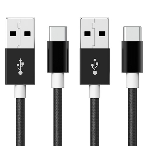 구스페리 C타입 to USB 고속충전 케이블, 블랙, 2m, 2개