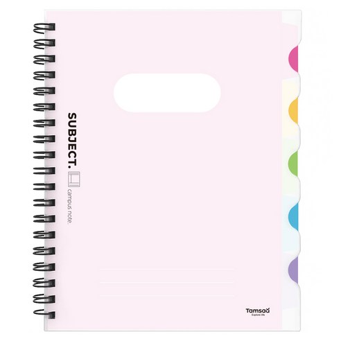 탐사 PP 커버 인덱스 서브젝트 노트, 화이트 반투명, 1개