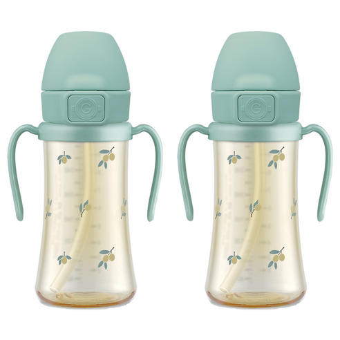 그로미미 PPSU 유아용 빨대컵 300ml × 피스타치오 × 2개, 300ml × 피스타치오 × 2개 섬네일