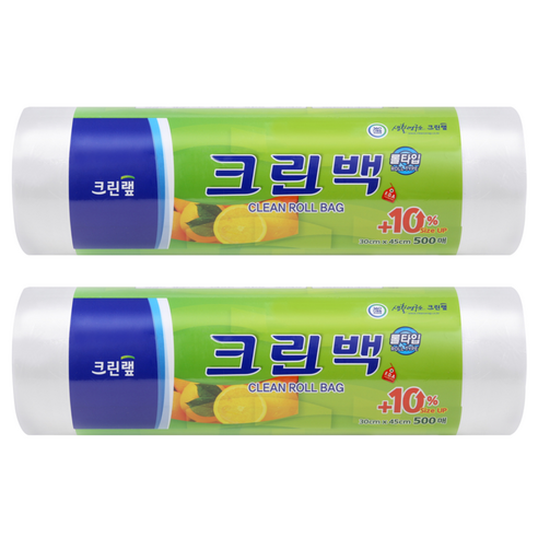 크린랩 크린롤백, 대(L), 500개입, 2개