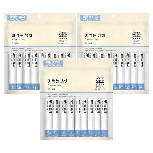 무마진 고양이 짜먹는 간식, 참치, 480g, 3개