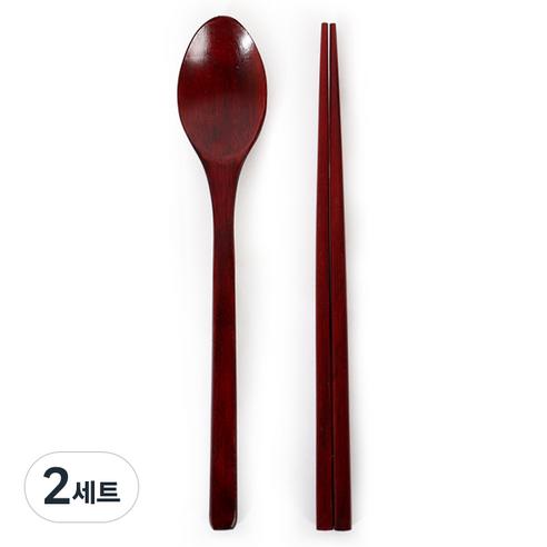 579옻친구 아동용 통원목 옻칠 수저 세트, 우드, 숟가락 + 젓가락, 2세트