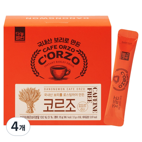 다농원 코르조 보리차, 4개, 30개입, 3.5g