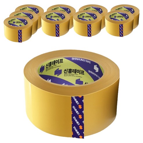 신흥테이프 경포장 박스테이프 황색 57mic 40m, 10개
