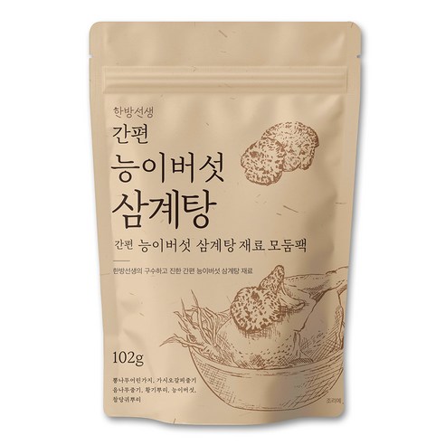 한방선생 능이버섯 간편 삼계탕 재료 모둠팩 102g, 1개 맛있게 먹은 솔직 후기 썸네일