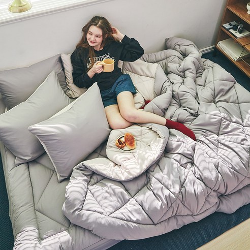 라뽐므 마들렌 차렵이불 후기 분석 - 세탁 후 건조 모습