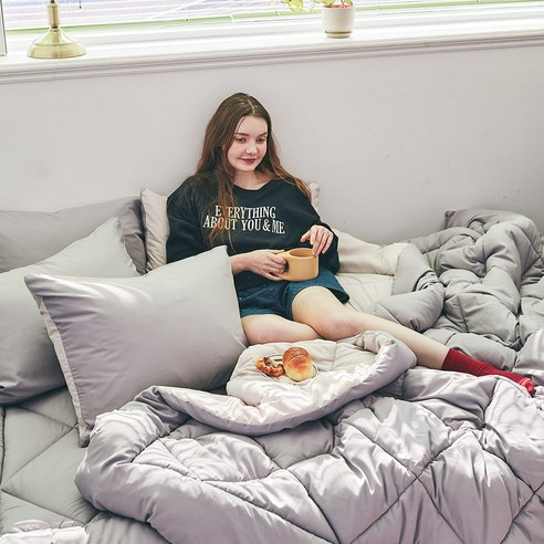 라뽐므 마들렌 차렵이불 후기 분석 - 측면 두께감 확인