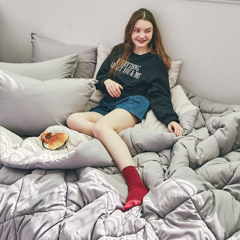 라뽐므 마들렌 차렵이불 후기 분석 - 접었을 때의 볼륨감