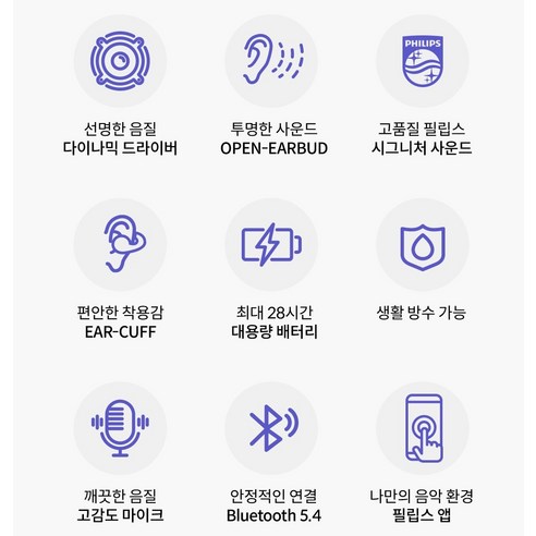 필립스 오픈타입 무선 5.4 이어커프 블루투스 이어폰 TAQ2000 블랙... 개봉기 | 실사용 후기 - 상품 이미지 4