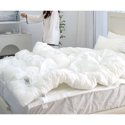 그래이불 국내산 순수 오가닉 코튼 호텔 침구세트 후기 분석 - 침실 연출 이미지