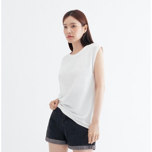엘쏘 여성용 루즈핏 탑 민소매 티셔츠 이미지 3