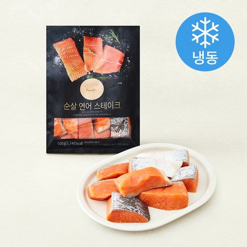 순살 연어 스테이크 (냉동), 1개, 500g