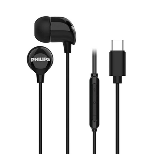 필립스 C타입 커널형 유선 10mm 드라이버 고음질 외부소음 갤럭시 아이폰 프로 맥스 완벽 직결 호환 이어폰 TAE2146 블랙 이미지 2