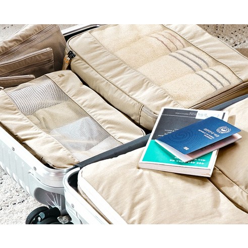 브랜든 여행용 라이트 압축 파우치 세트 후기 분석 - 측면 압축 지퍼 근접샷