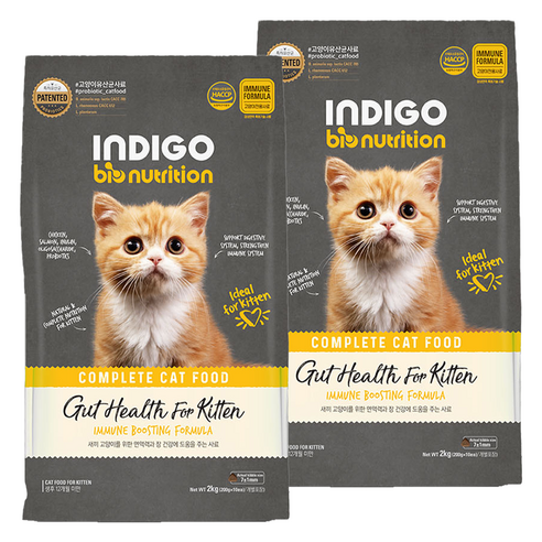 INDIGO 고양이 바이오뉴트리션 면역앤 기능성 사료, 키튼, 2kg, 2개