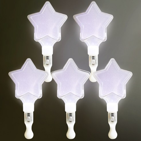 비에이비오 LED 큐티 응원 별 야광봉, 화이트, 5개