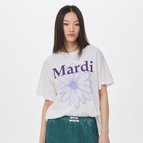 마르디메크르디 여성용 FLOWERMARDI DUO 면 티셔츠