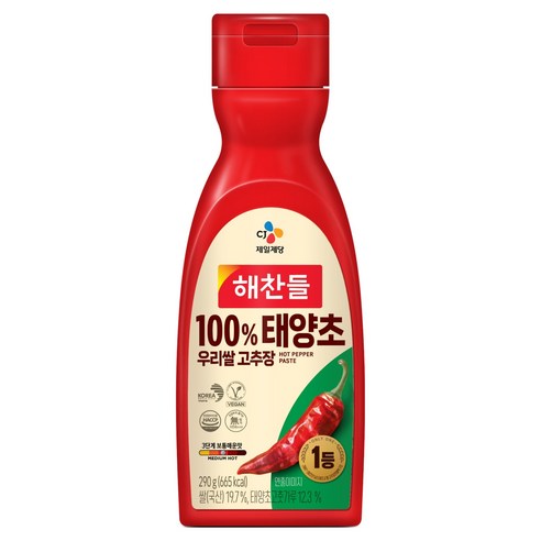 해찬들 100% 태양초 우리쌀 고추장, 290g, 1개