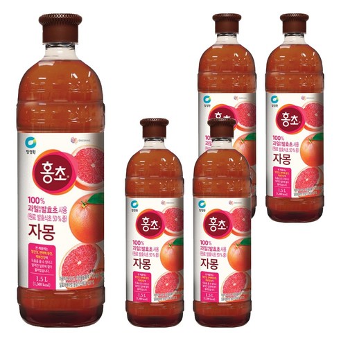 홍초 자몽, 1.5L, 5개 - 음용식초 | 쿠팡