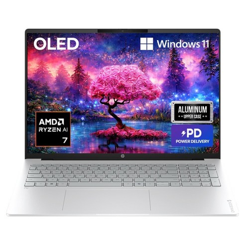HP 2026 옴니북 5 16 라이젠 AI 라이젠 AI 400 시리즈, Glacier silver aluminum, 16-bp0009AU, 512GB, 16GB, WIN11 Home