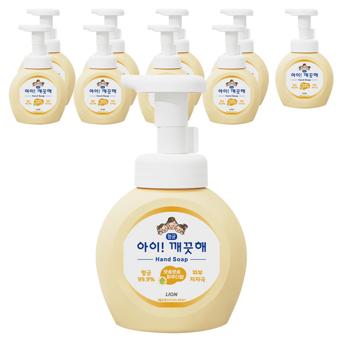 아이깨끗해 핸드워시 순 보송보송 파우더향, 250ml, 10개