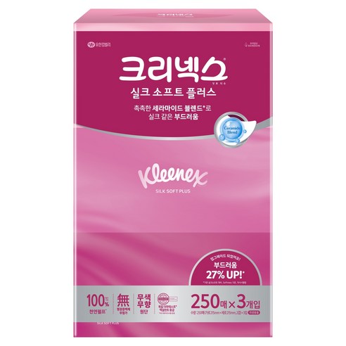 크리넥스 실크 소프트 플러스 미용티슈 2겹 250매, 3개 솔직 후기 | 실사용자 리뷰 분석 - 상품 이미지 1