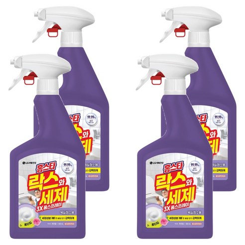 홈스타 락스와세제 3X 폼스프레이 후로랄 욕실청소용, 4개, 900ml