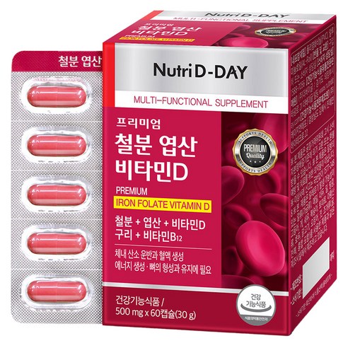 뉴트리디데이 프리미엄 철분 엽산 비타민D 30g 60정, 1개 맛있게 먹은 솔직 후기 썸네일