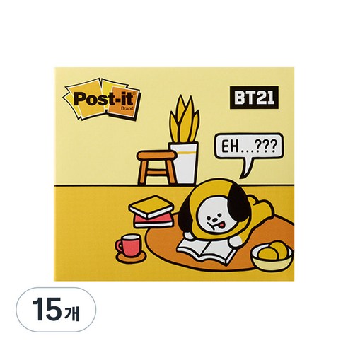 포스트잇 강한점착용 커버노트 BT21, CHIMMY, 15개