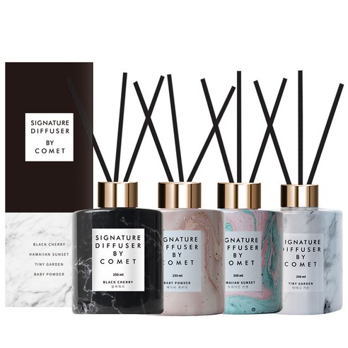 코멧 시그니처 디퓨저 250ml 4입 세트 후기 분석 - 거실 배치 연출 컷