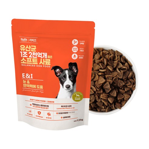 라피끄 강아지 유산균 1조 2천억개 품은 소프트 사료, 눈물개선/눈건강, 1.2kg, 1개