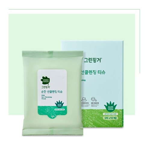 그린핑거 순한 선클렌징 티슈 이미지 3