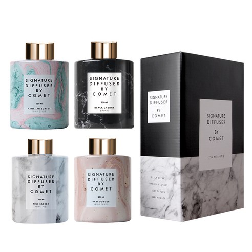 코멧 시그니처 디퓨저 250ml 4입 세트 후기 분석 - 섬유 스틱 및 부속품 이미지