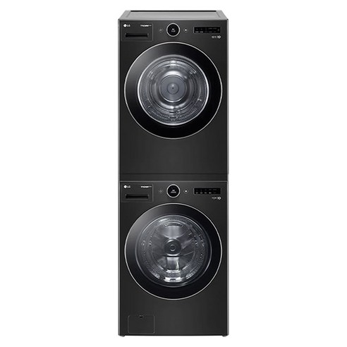 LG전자 트롬 FX23KNA-2KA 세탁기 23kg + 건조기 20kg + 키트 세트 방문설치, 블랙 스테인리스