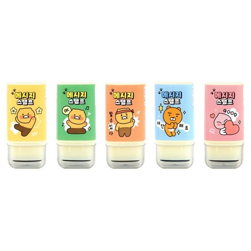 카카오프렌즈 사각 스탬프 5종 세트, 혼합색상, 1세트