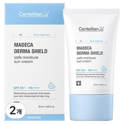센텔리안24 마데카 더마 쉴드 세이프 수분 선크림 SPF50+ PA++++, 50ml, 2개
