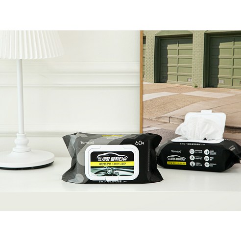 탐사 자동차 차량용 99.9%살균 세정티슈 후기 분석 - 티슈 엠보싱 디테일