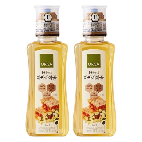 올가홀푸드 1+등급 아카시아꿀, 500g, 2개