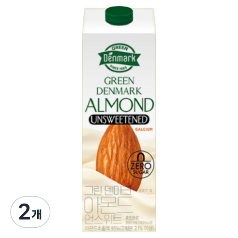 덴마크 그린덴마크 아몬드 언스위트, 2개, 950ml