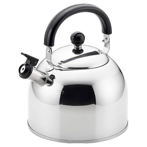 YOSHIKAWA 吉川18-8不銹鋼笛音壺, 黑色, 4L, 1個- 一般煮水壺| 酷澎