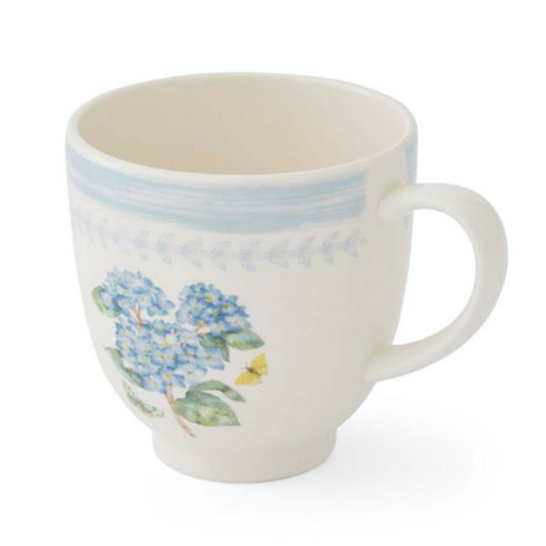 포트메리온 보타닉가든 스케치북 머그컵 400ml, 수국 후기 분석 - 섬세한 수국 패턴 디테일