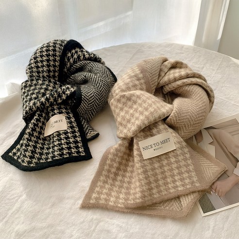 위더스 플레인 체크 머플러 2종 세트